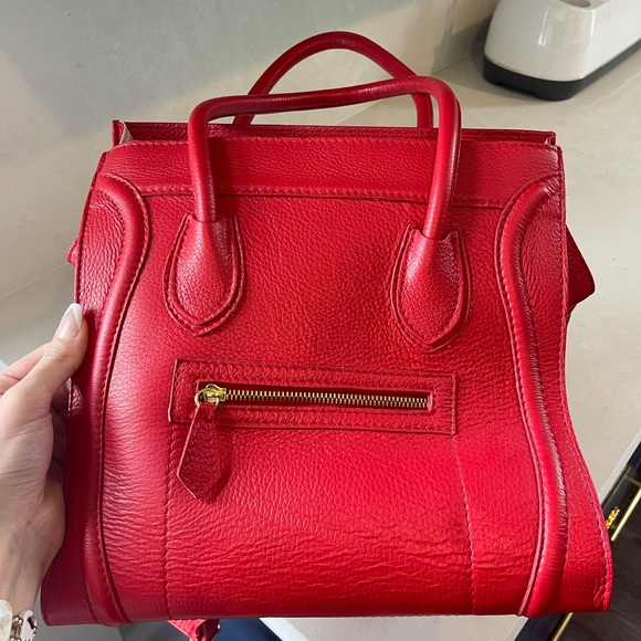 Borse in Pelle Made in Italy genuine leather tote. Red - Picture 5 of 16